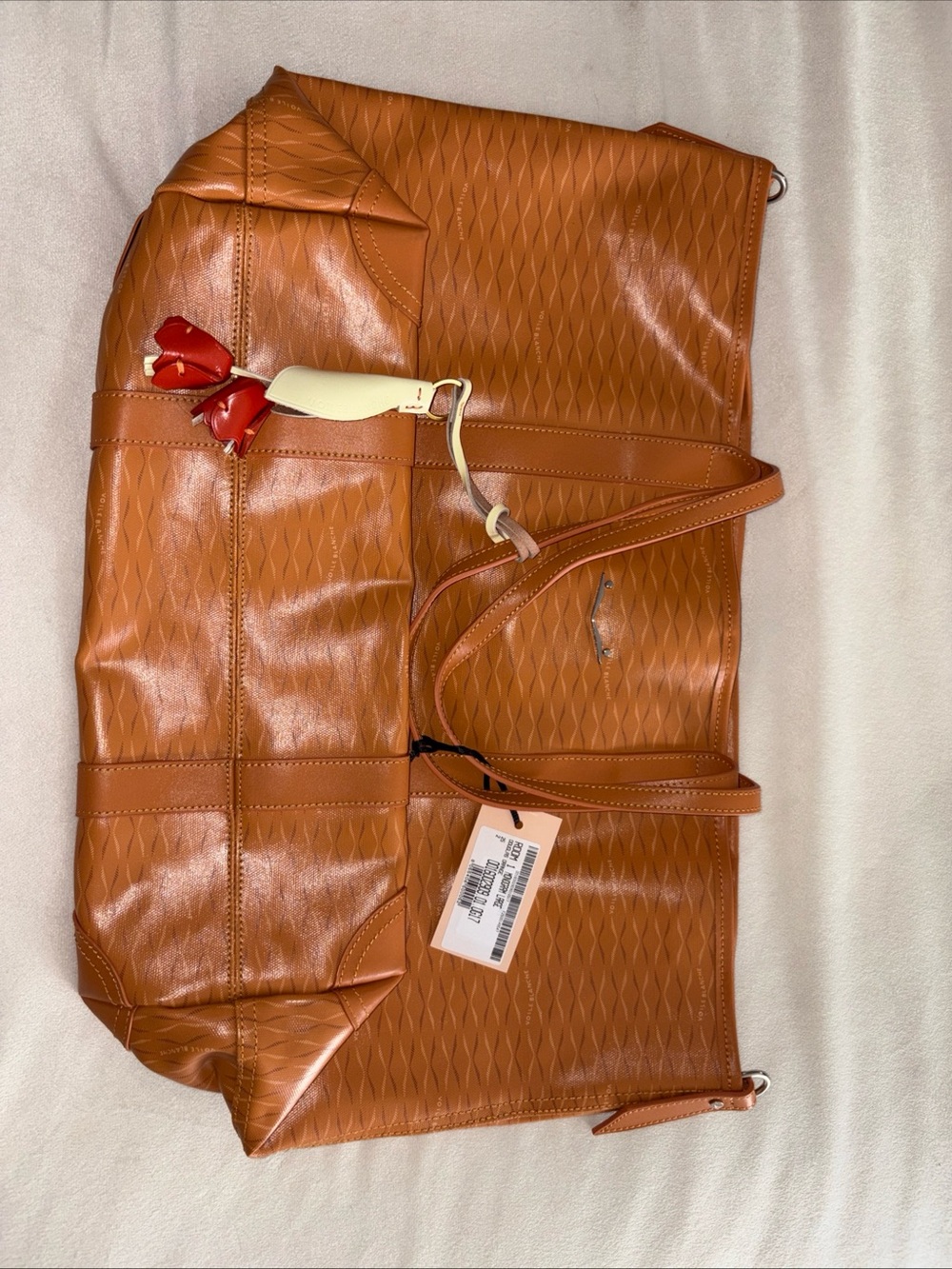 NWT VOILE BLANCHE ROOM 1 LARGE TOTE BAG Monogram in Douglas Orange - Picture 4 of 12